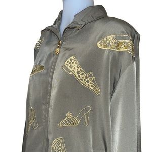 Vintage 90s MURELI Windbreaker Jacket~Embroidered SHOES~S~Y2K